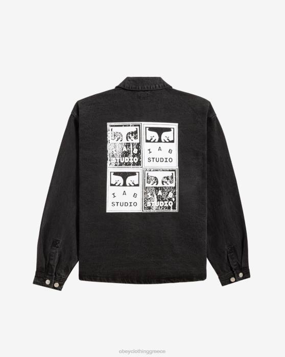 σκονισμένο μαύρο είδη ένδυσης 686F262 OBEY μπουφάν πουκάμισο ζωγράφων άνδρες