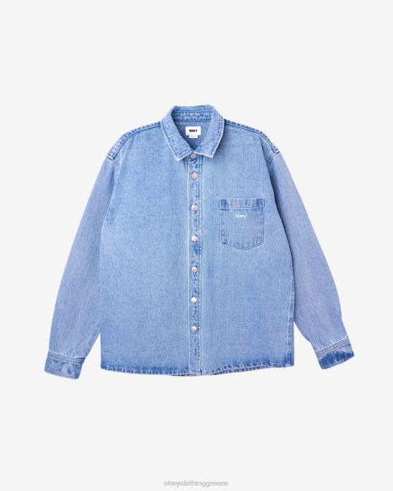 ελαφρύ λουλακί είδη ένδυσης 686F132 OBEY πουκάμισο μανόλιας άνδρες